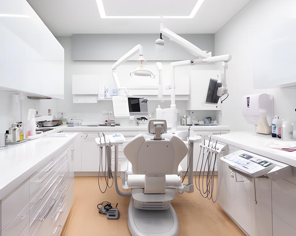 Sala operativa di uno studio dentistico a Brescia con superfici brillanti e apparecchiature in ordine